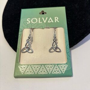 Solvar Earrings Celtic Trinity Knot Silver Traditional Irish Jewelry Classic